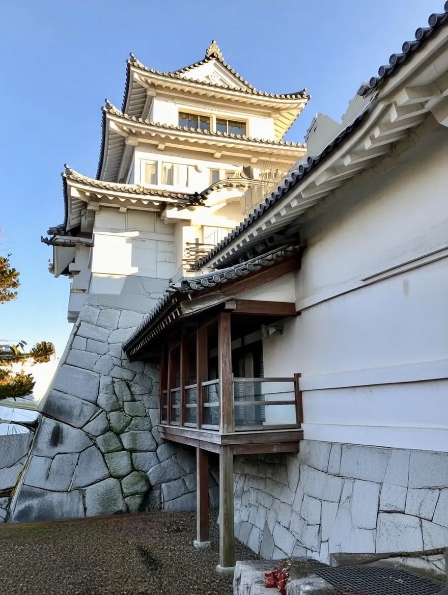 関宿城 夕景（Grokで木を削除して見やすくした例）